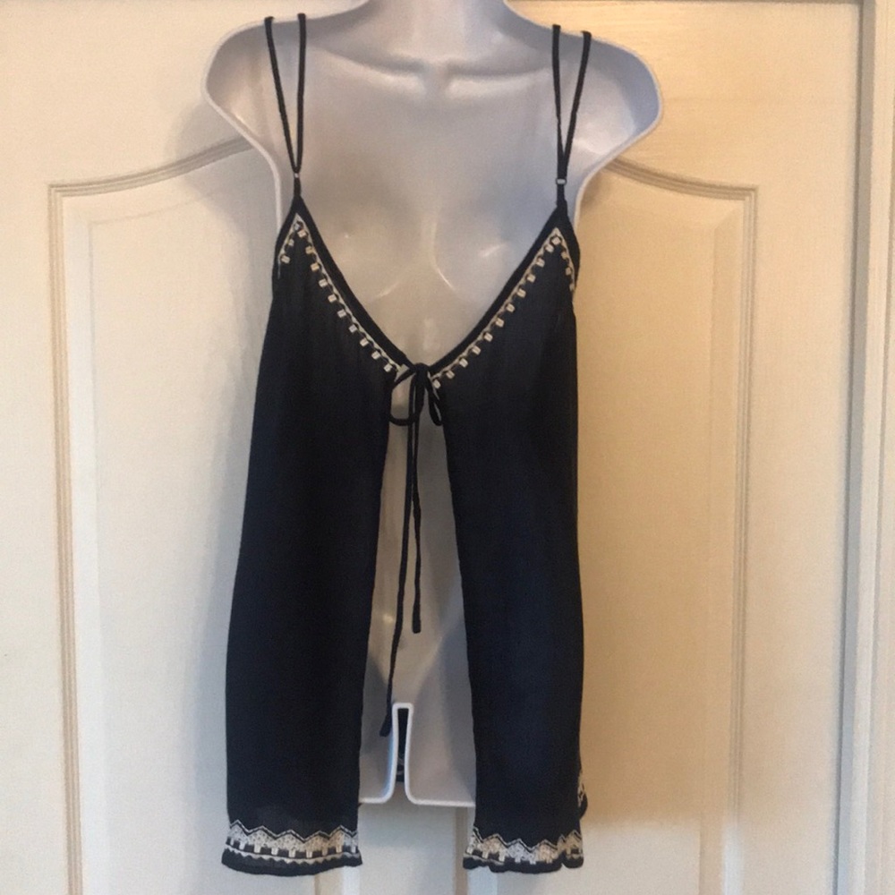 Open back embroidered tank